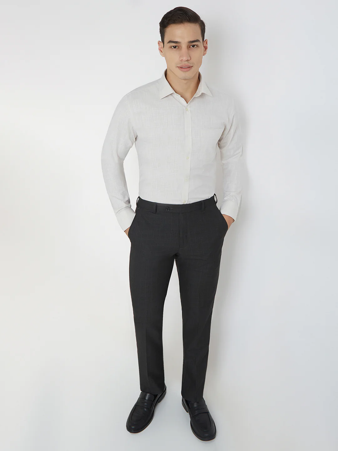 Park Avenue Men Brown Solid Slim Fit Polyester Blend Shirt - Image 5