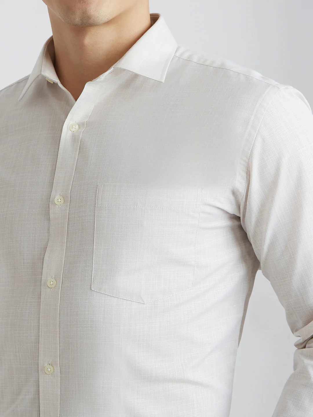 Park Avenue Men Brown Solid Slim Fit Polyester Blend Shirt - Image 6