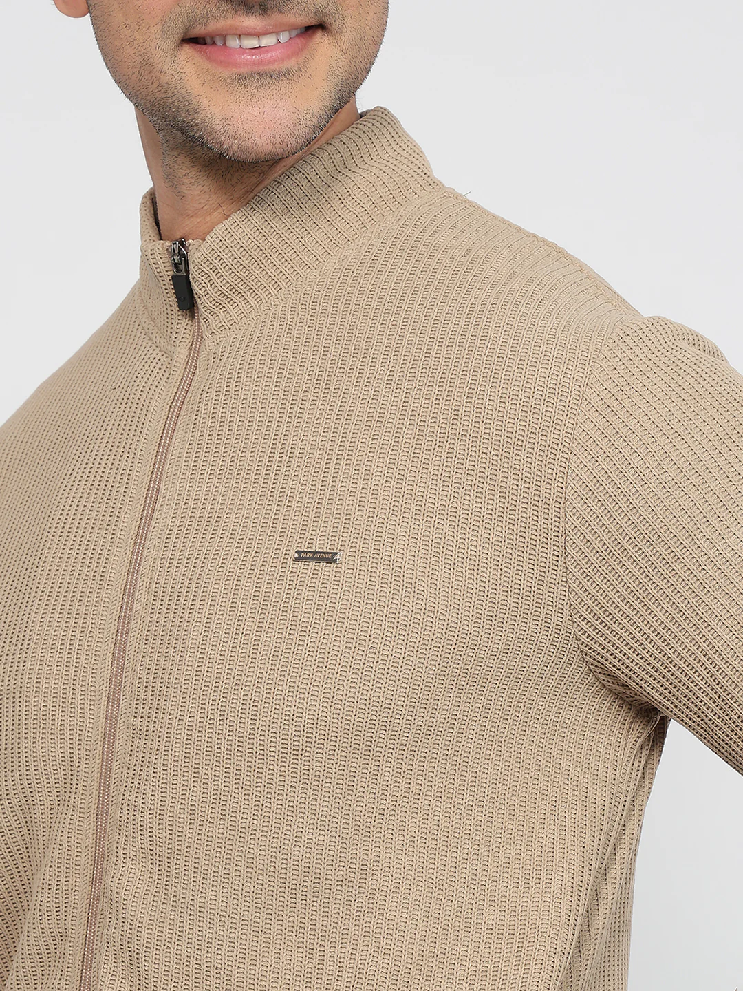 Park Avenue Men Brown Solid Slim Fit Polyester Blend Sweatshirt - Image 6