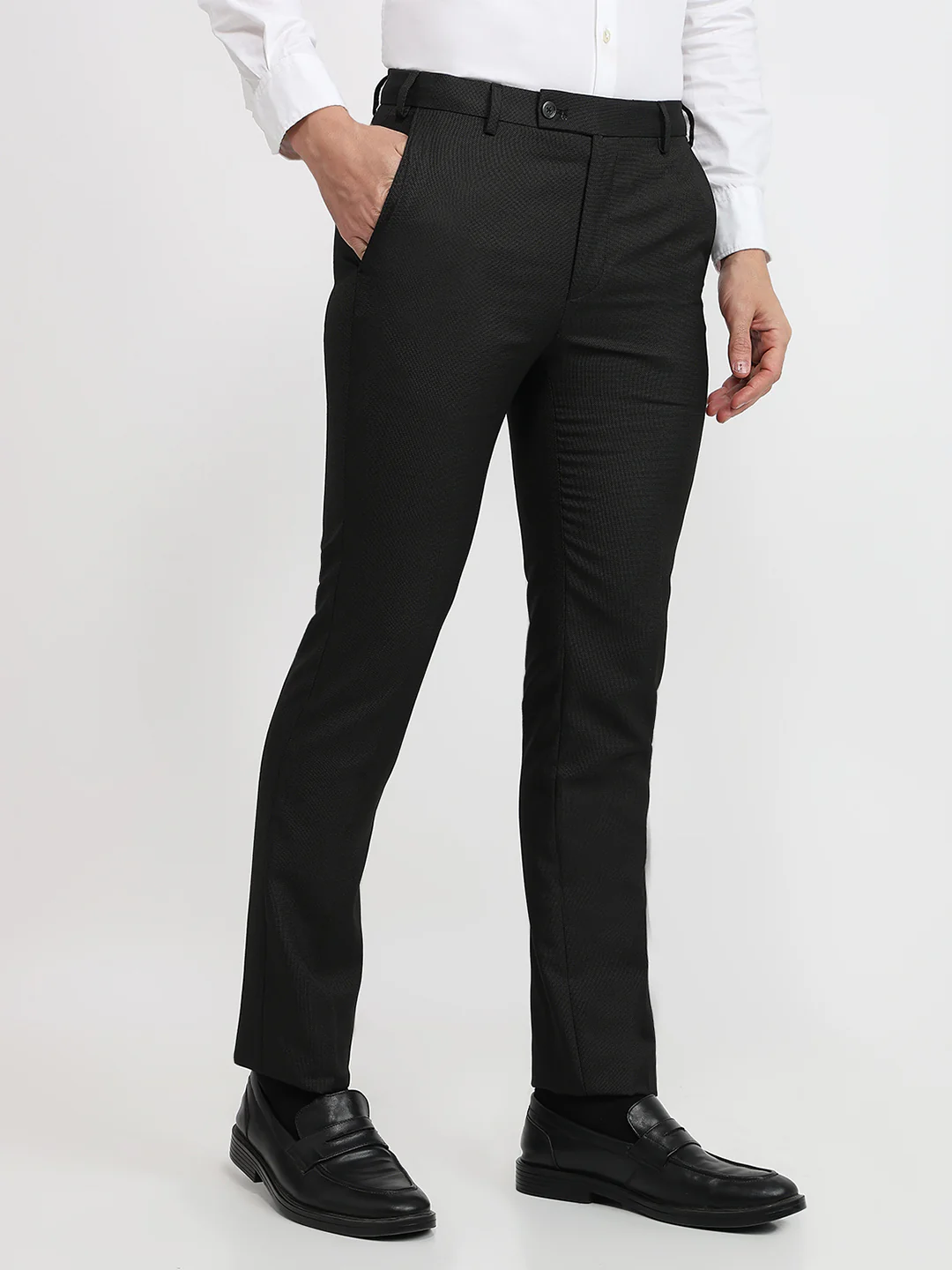 Park Avenue Men Brown Solid Slim Fit Polyester Blend Trouser - Image 3