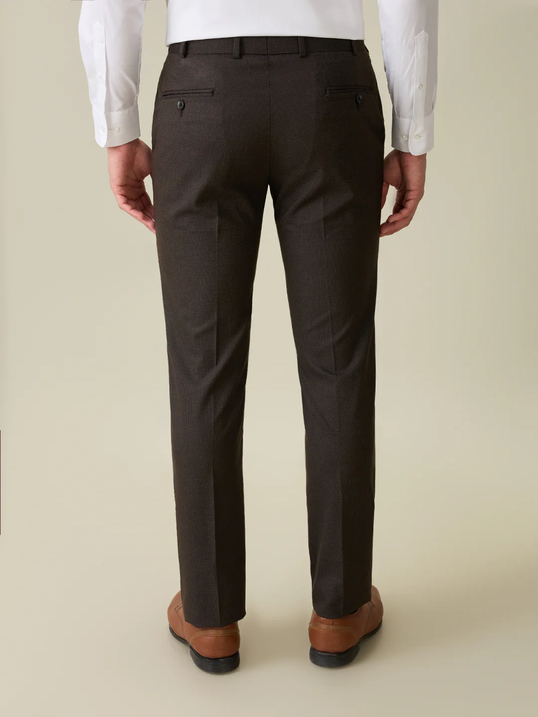 Park Avenue Men Brown Solid Slim Fit Polyester Blend Trouser - Image 4