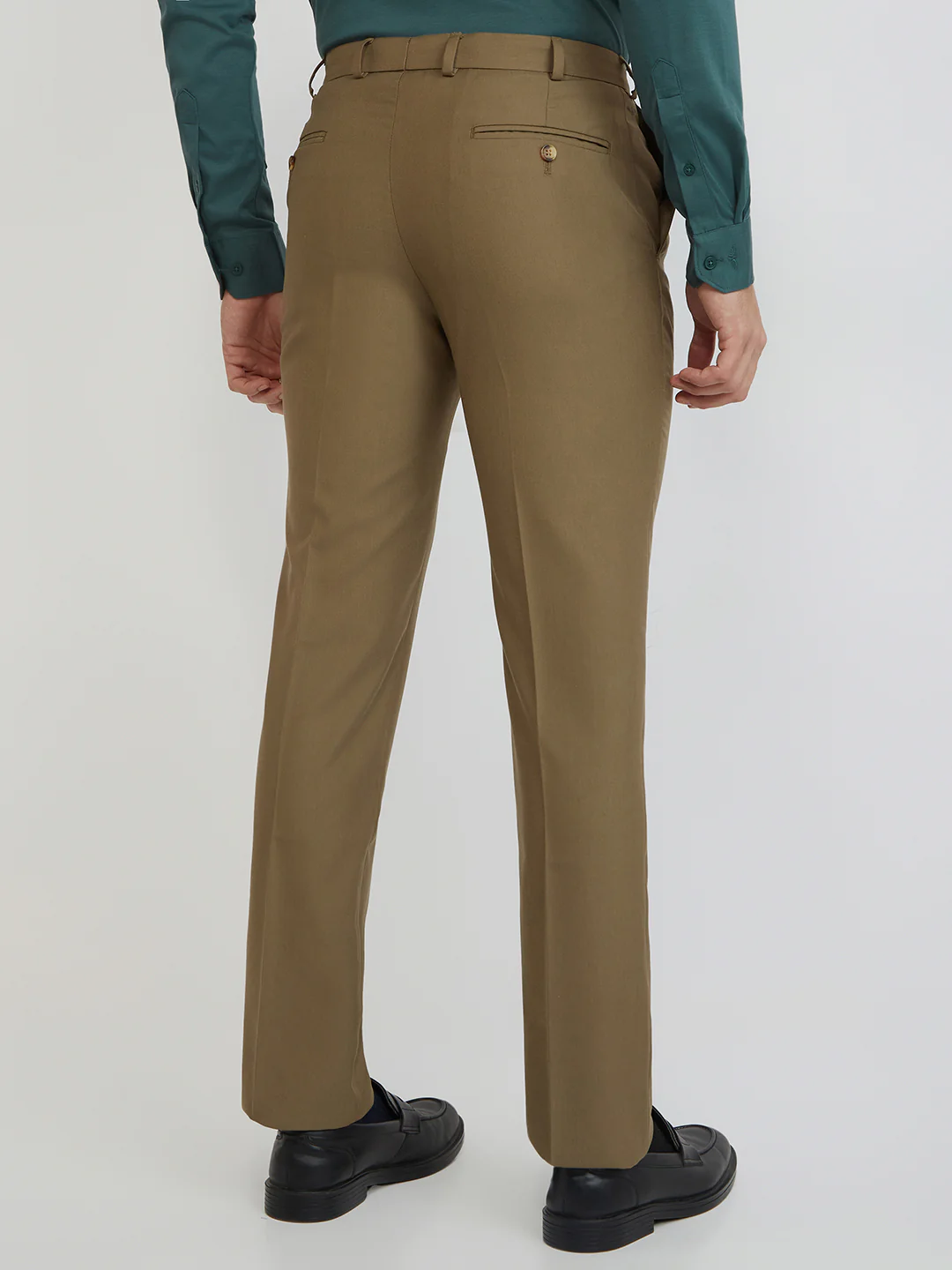 Park Avenue Men Brown Smart Fit Solid Trouser - Image 5