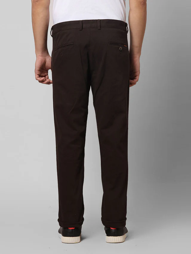Park Avenue Men Brown Solid Super Slim Fit Trouser - Image 4