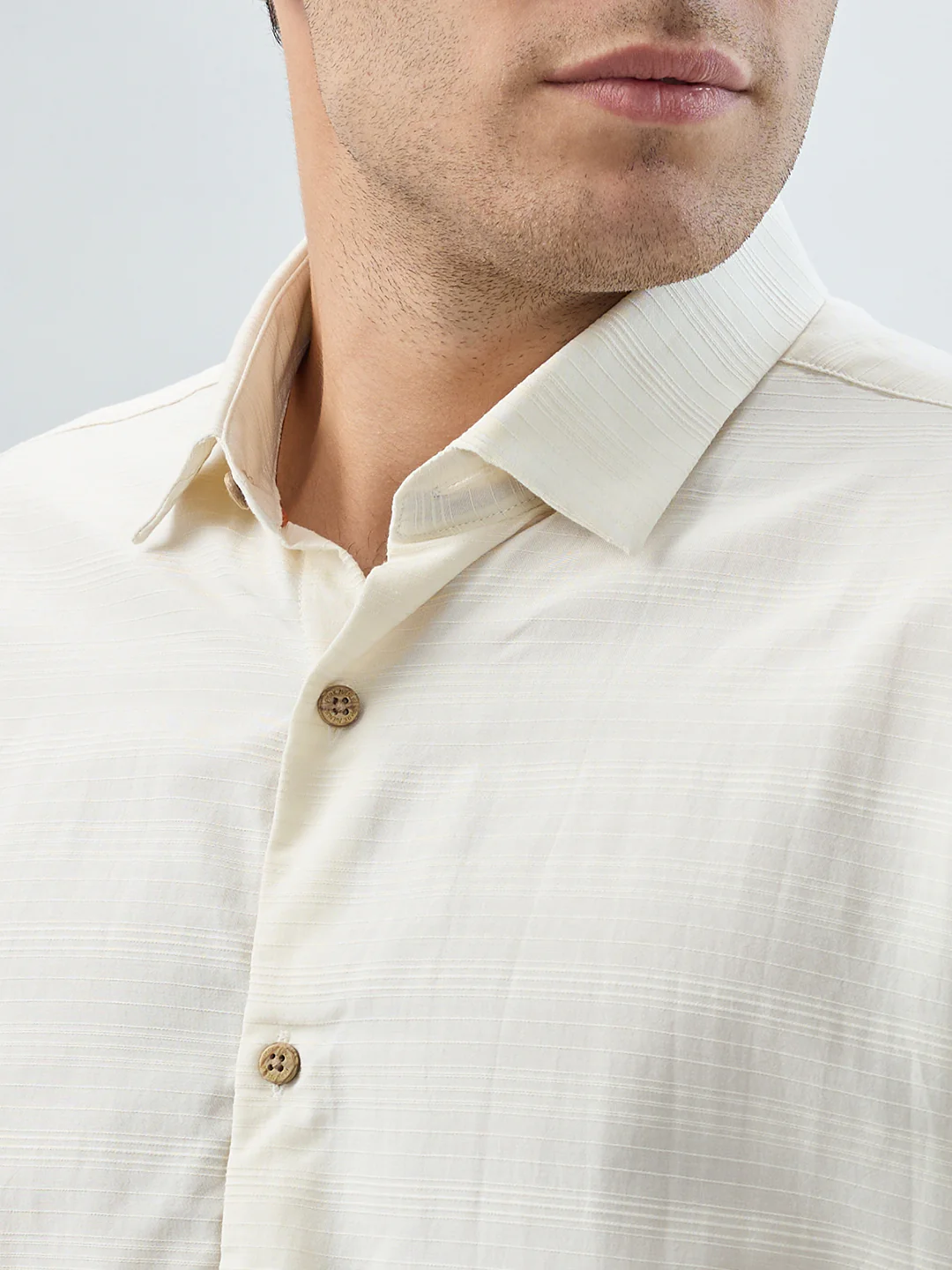 Park Avenue Men Brown Stripe Slim Fit Cotton Blend Shirt - Image 6