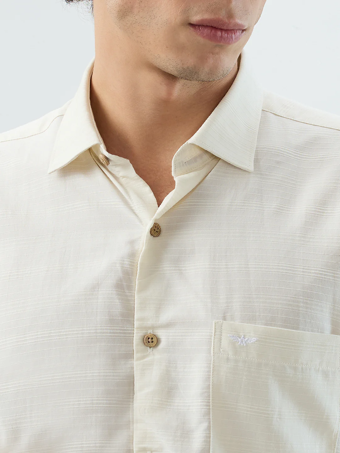 Park Avenue Men Brown Stripe Slim Fit Cotton Blend Shirt - Image 6
