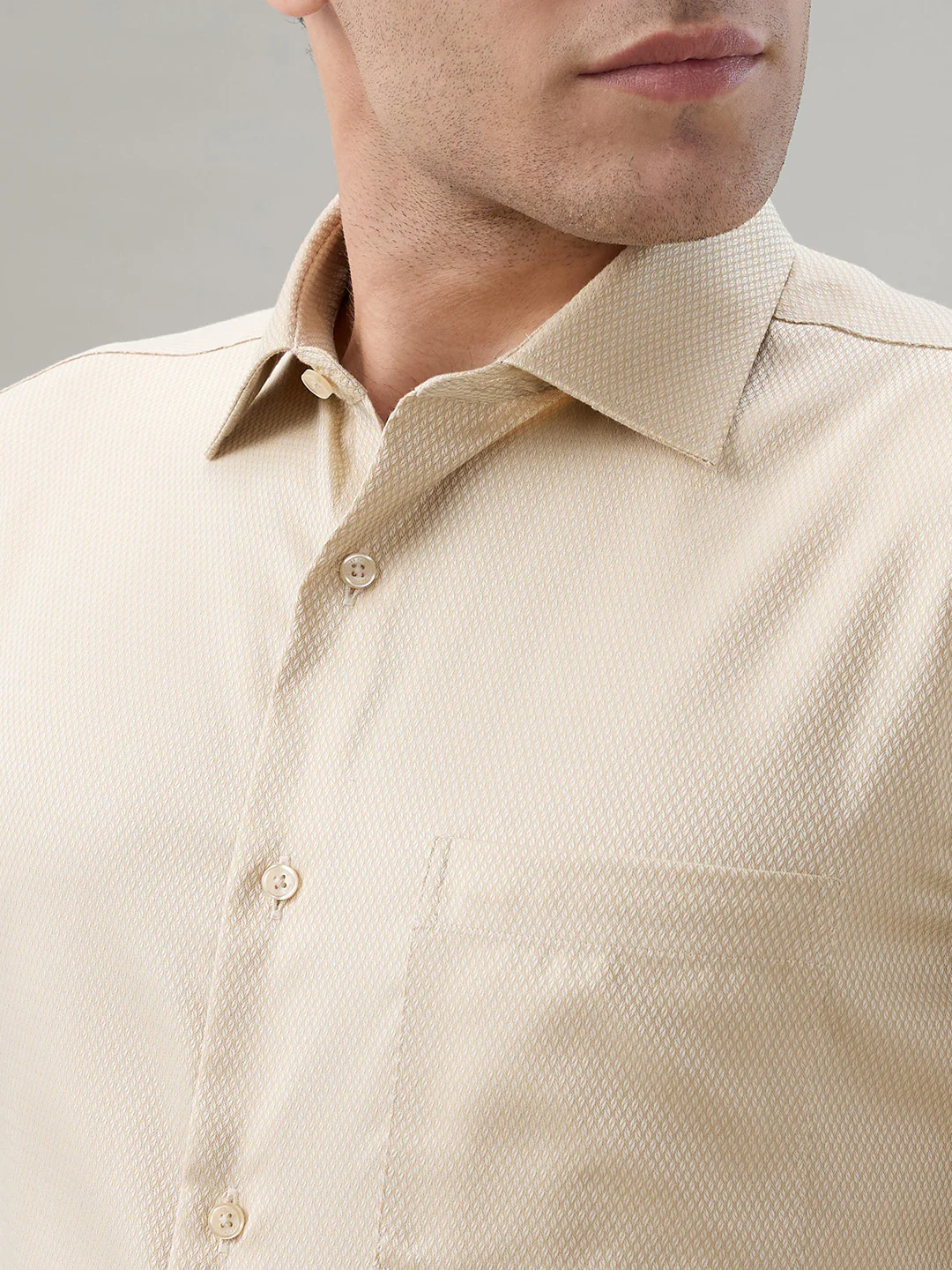 Park Avenue Men Brown Structure Regular Fit Cotton Formal Shirt - Image 6