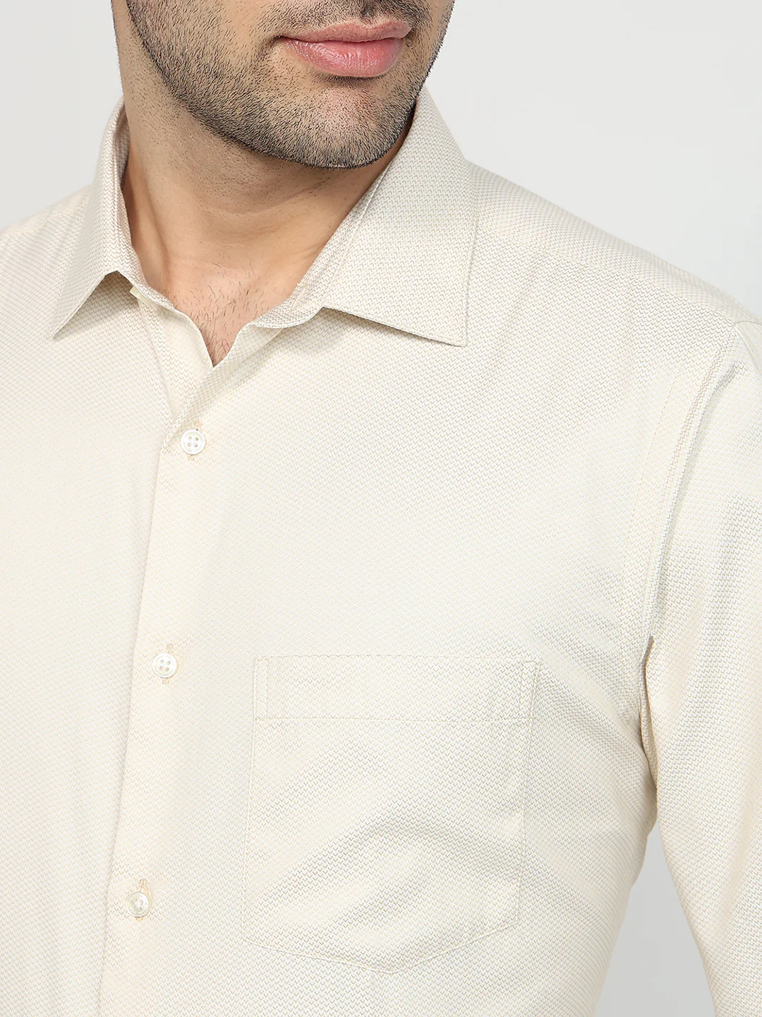 Park Avenue Men Brown Structure Slim Fit Cotton Blend Formal Shirt - Image 6