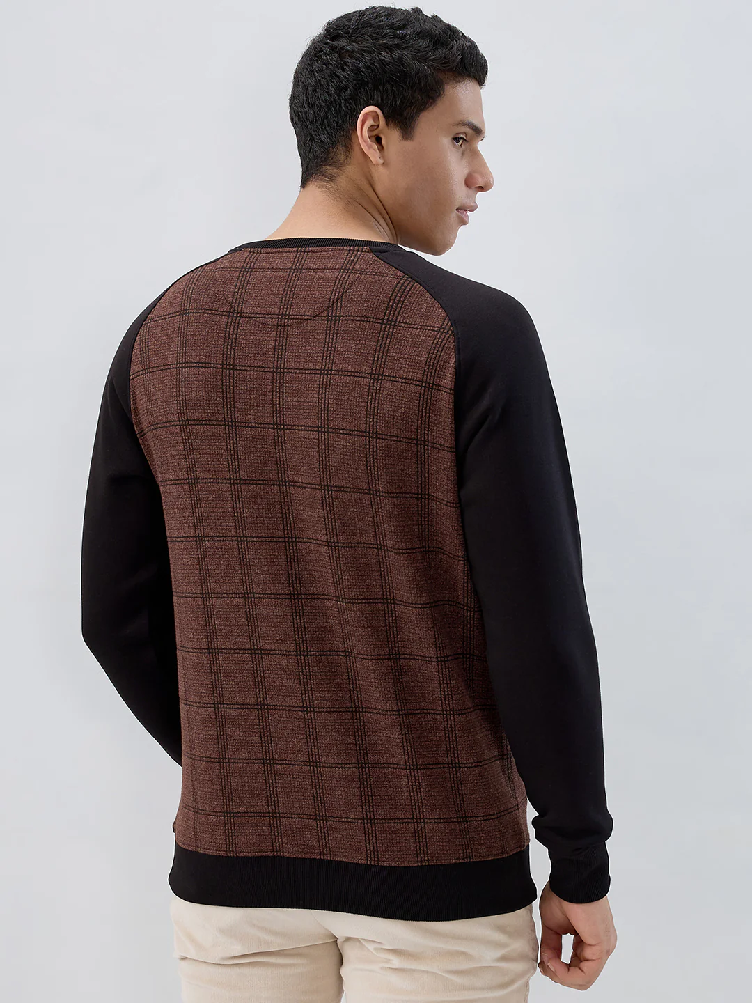 Park Avenue Men Brown Structure Slim Fit Cotton Blend Sweatshirt - Image 4