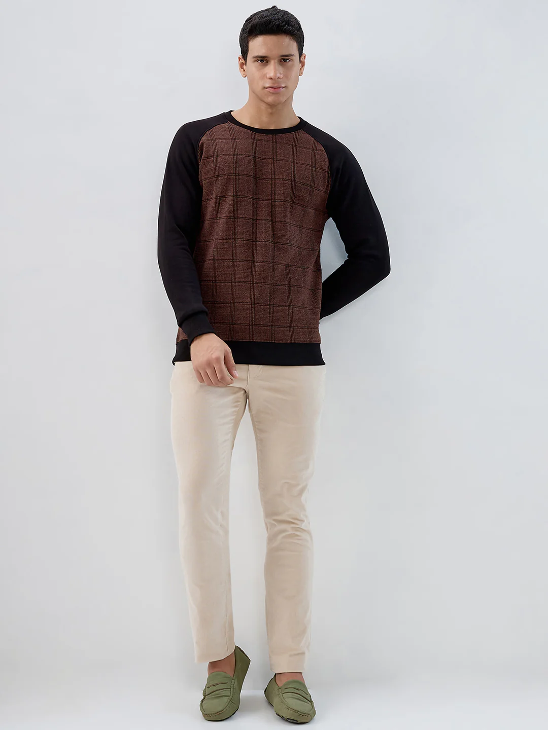 Park Avenue Men Brown Structure Slim Fit Cotton Blend Sweatshirt - Image 5