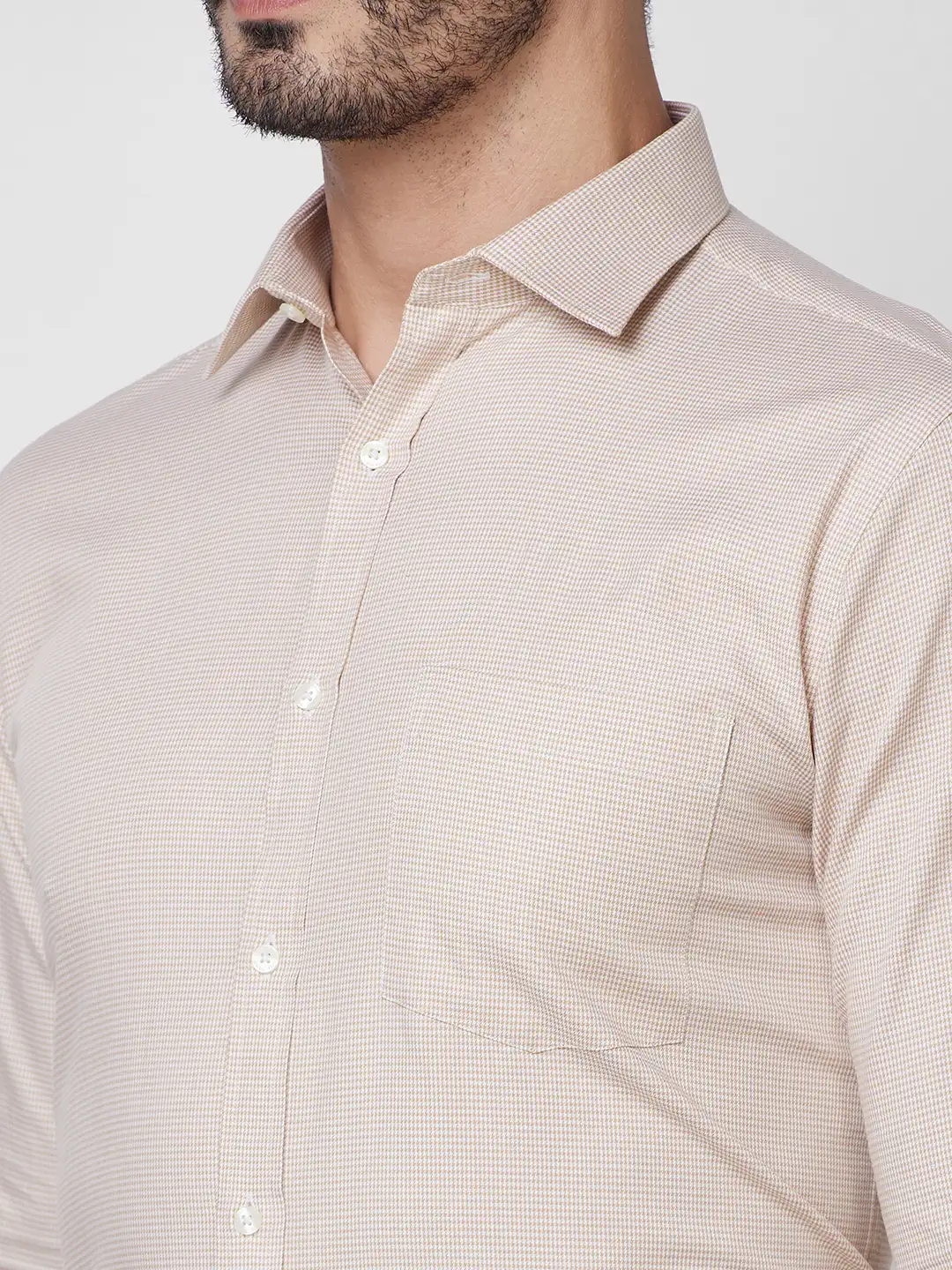 Park Avenue Men Brown Structure Slim Fit Cotton Shirt - Image 6