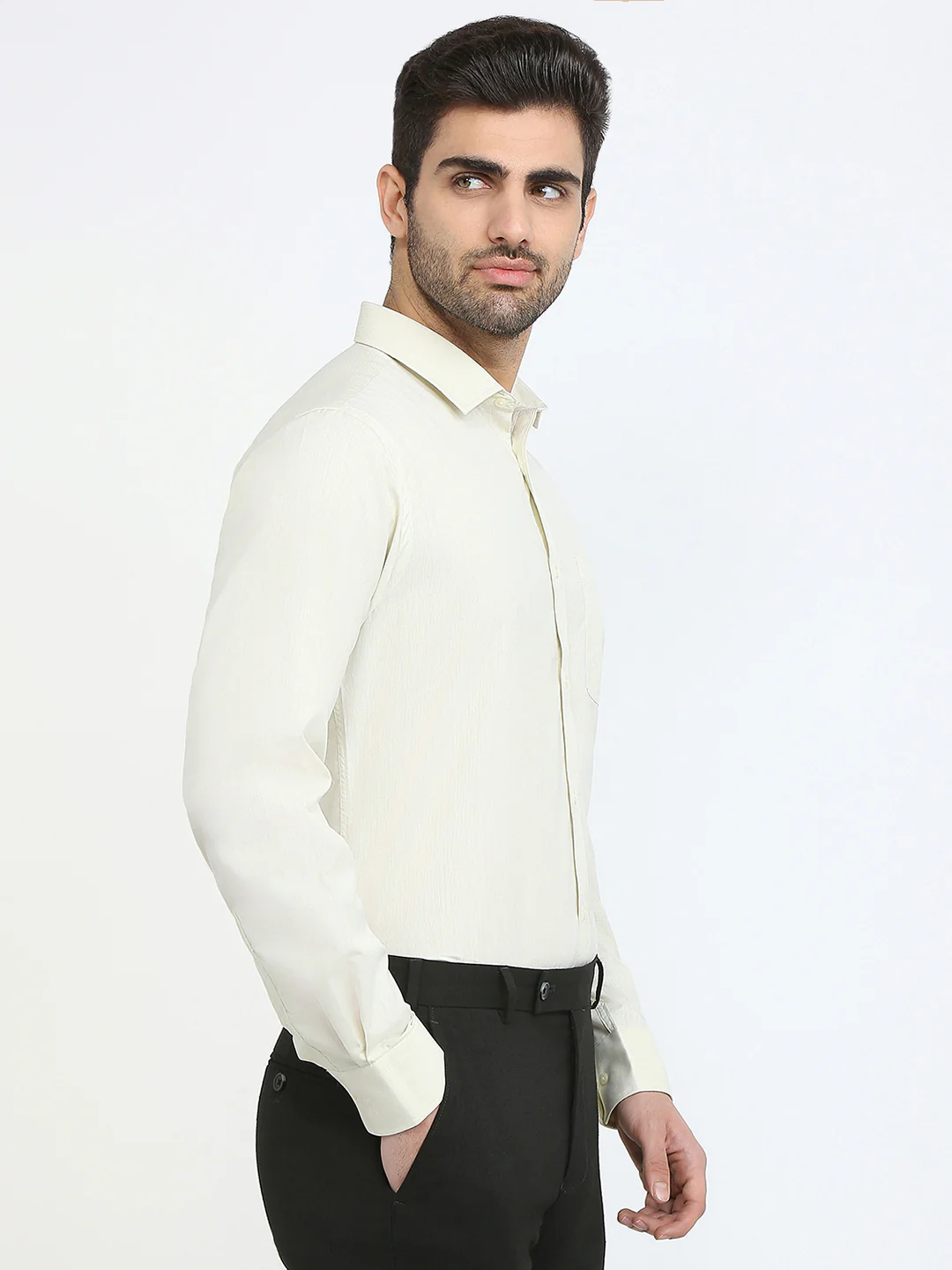 Park Avenue Men Brown Structure Slim Fit Polyester Blend Formal Shirt - Image 3