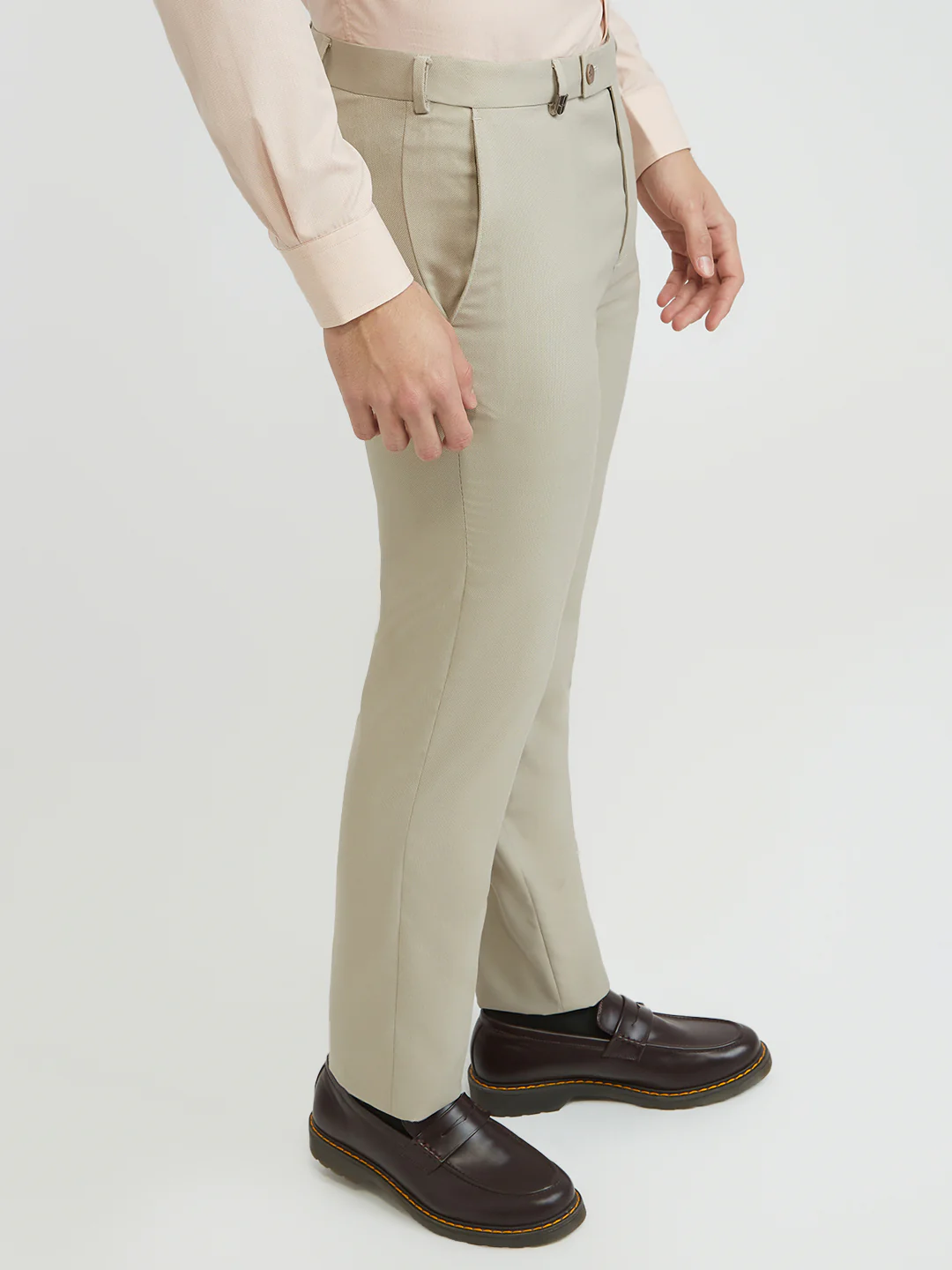 Park Avenue Men Brown Structure Slim Fit Polyester Blend Trouser - Image 2
