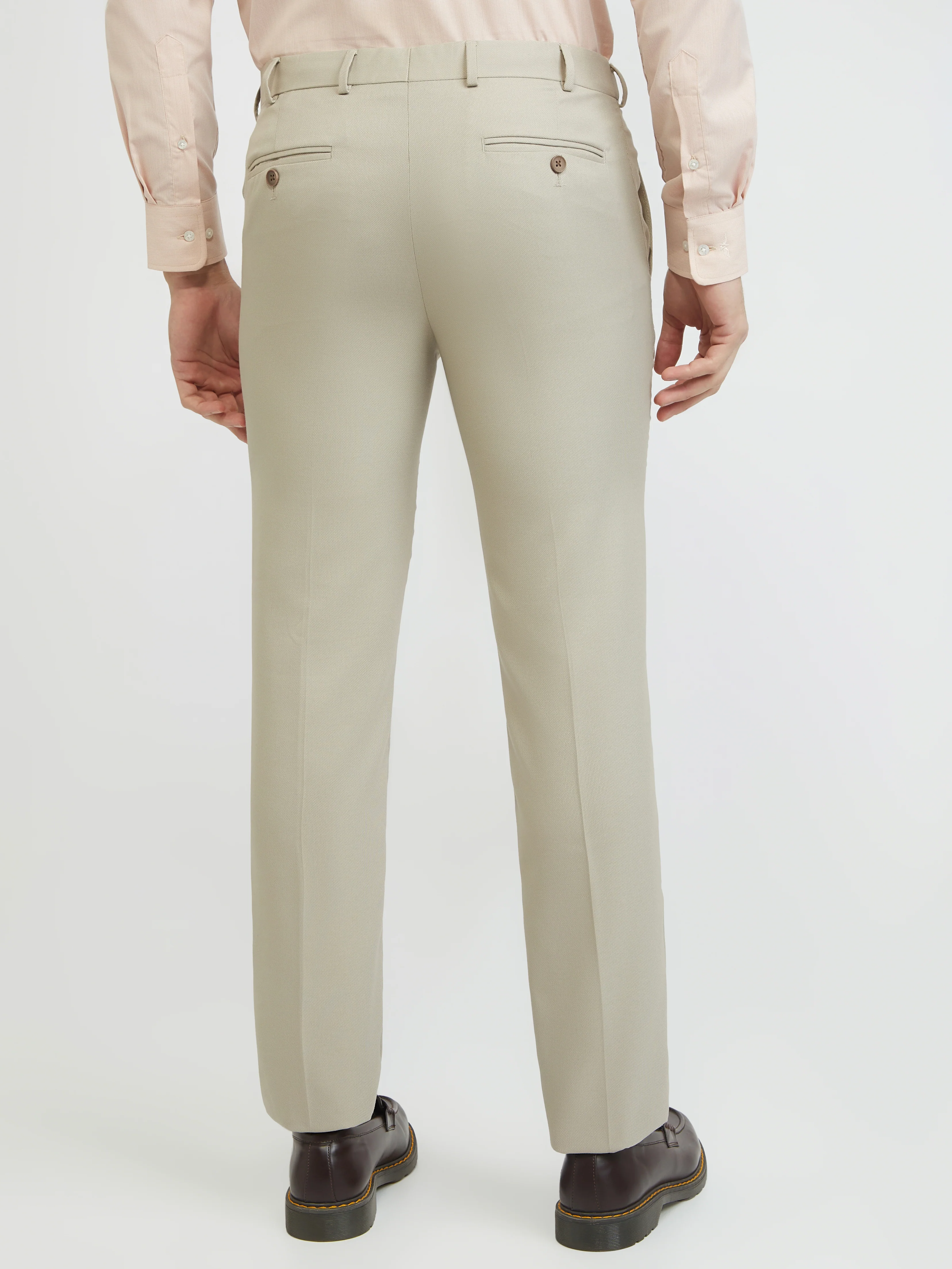 Park Avenue Men Brown Structure Slim Fit Polyester Blend Trouser - Image 4