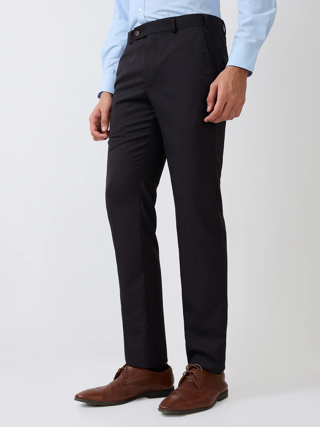 Park Avenue Men Brown Structure Slim Fit Wool Blend Trouser - Image 2