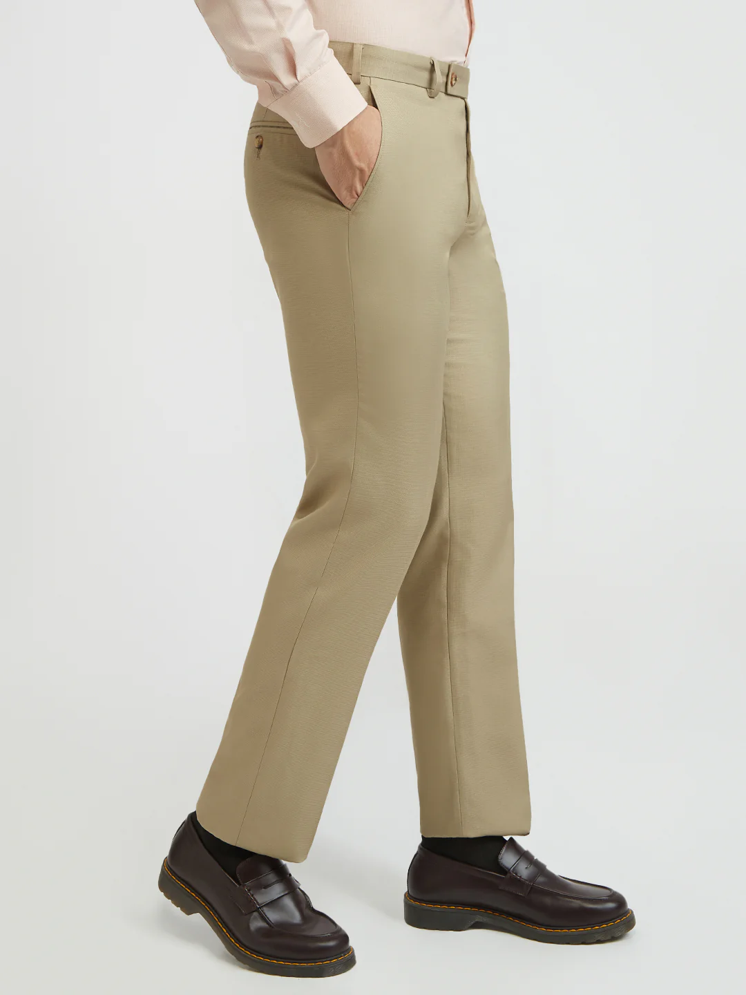 Park Avenue Men Brown Structure Smart Fit Polyester Blend Trouser - Image 2