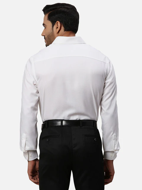 Park Avenue Men Brown Structured Regular Fit Cotton Formal Shirts - Image 4
