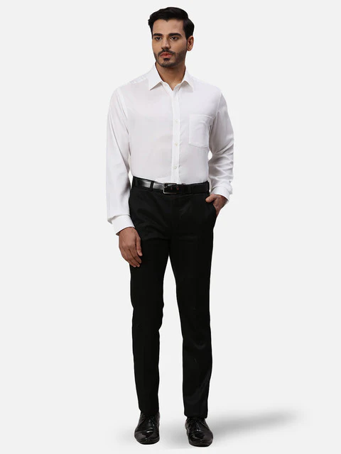 Park Avenue Men Brown Structured Regular Fit Cotton Formal Shirts - Image 5