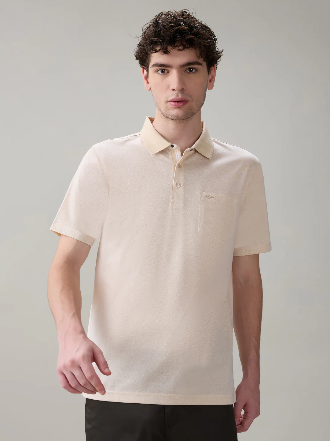 Park Avenue Men Brown Two Tone Slim Fit Cotton T-Shirt