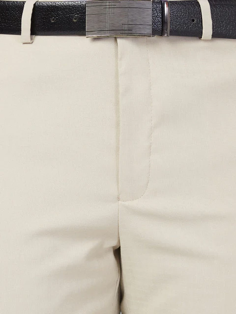 Park Avenue Men Fawn Regular Fit Solid Trouser - Image 6
