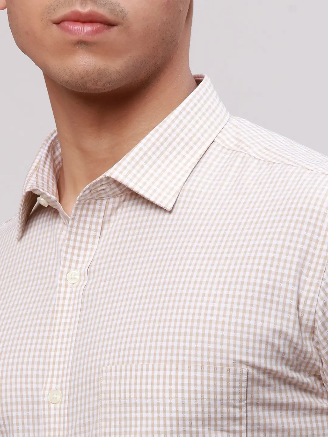 Park Avenue Men Fawn Slim Fit Structure Cotton Shirts - Image 7