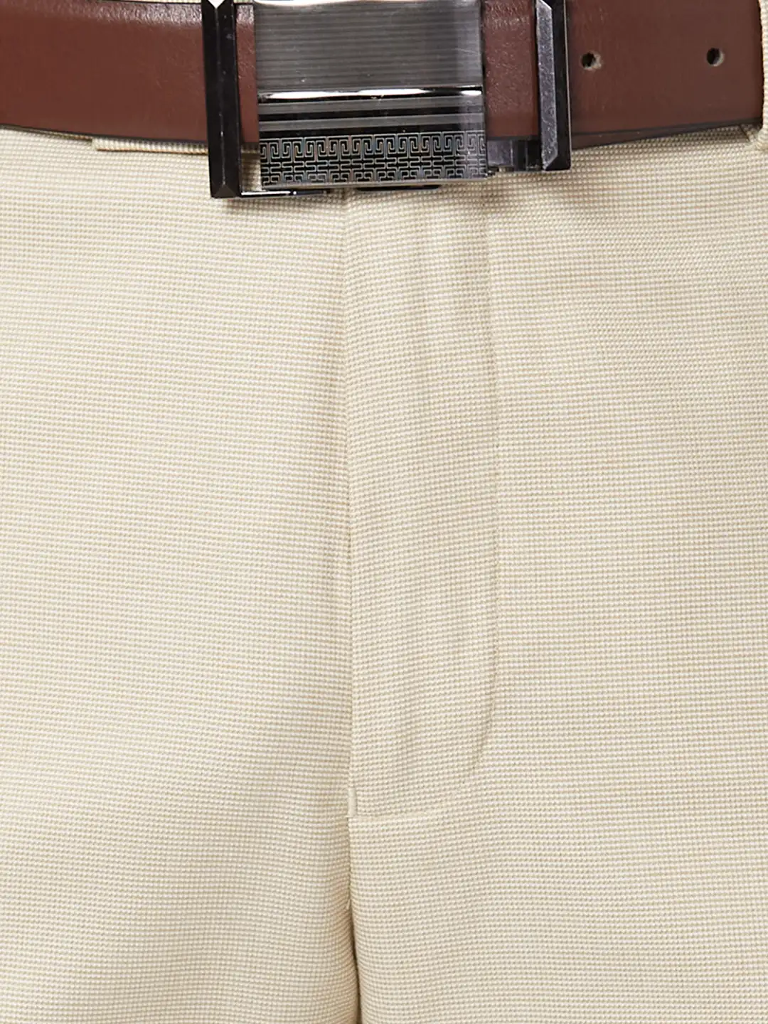 Park Avenue Men Fawn Structure Smart Fit Polyester Blend Trouser - Image 7