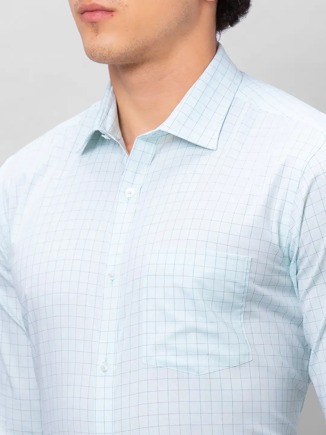 Park Avenue Men Green Checks Slim Fit Cotton Shirt - Image 6