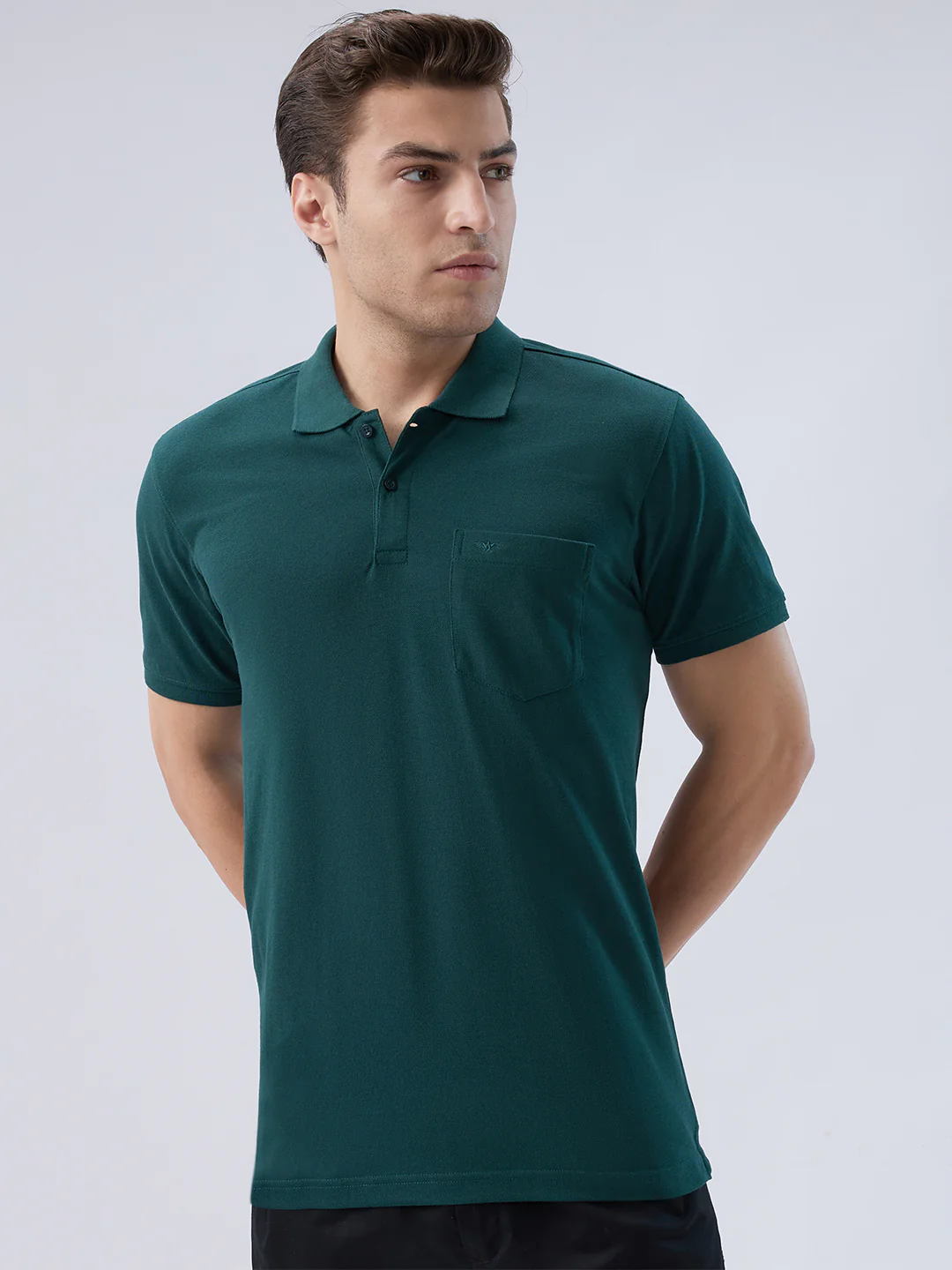 Park Avenue Men Green Cotton Blend T-Shirt