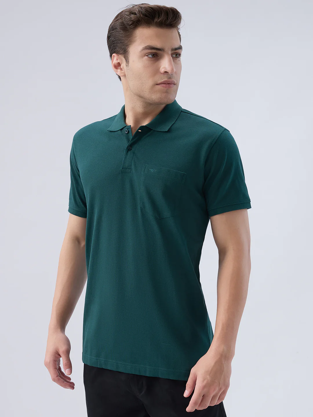 Park Avenue Men Green Cotton Blend T-Shirt - Image 3
