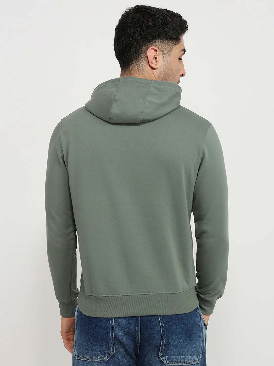 Park Avenue Men Green Print Slim Fit Cotton Blend Sweatshirt - Image 4