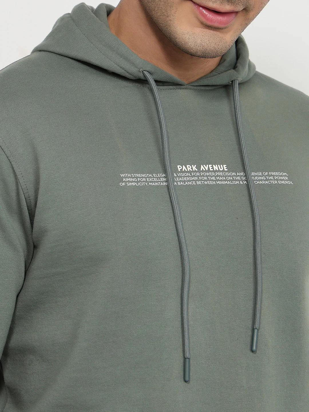 Park Avenue Men Green Print Slim Fit Cotton Blend Sweatshirt - Image 6