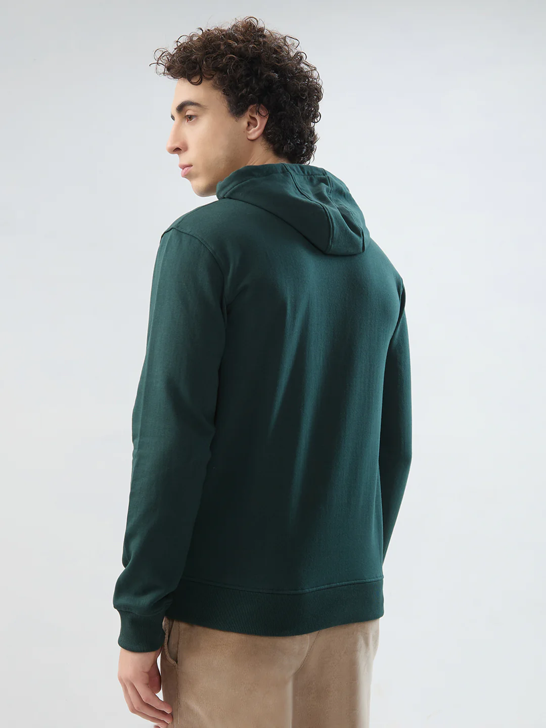 Park Avenue Men Green Print Slim Fit Cotton Blend Sweatshirt - Image 4