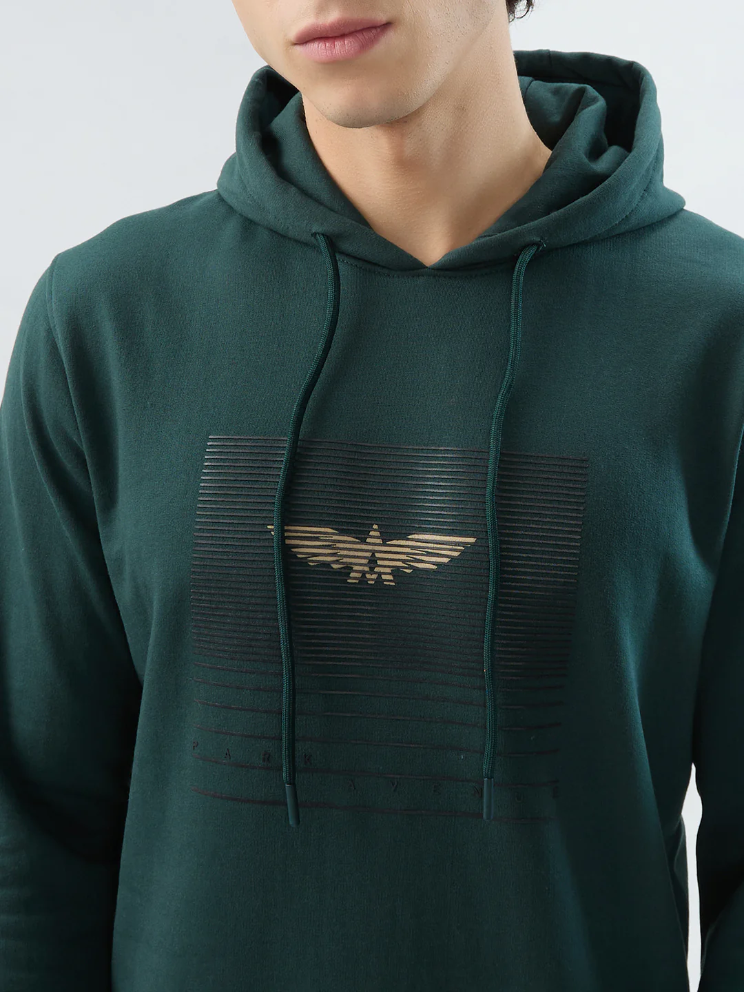 Park Avenue Men Green Print Slim Fit Cotton Blend Sweatshirt - Image 6