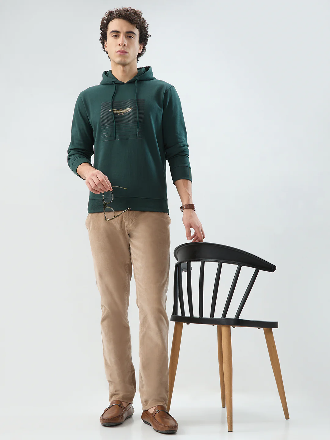 Park Avenue Men Green Print Slim Fit Cotton Blend Sweatshirt - Image 7