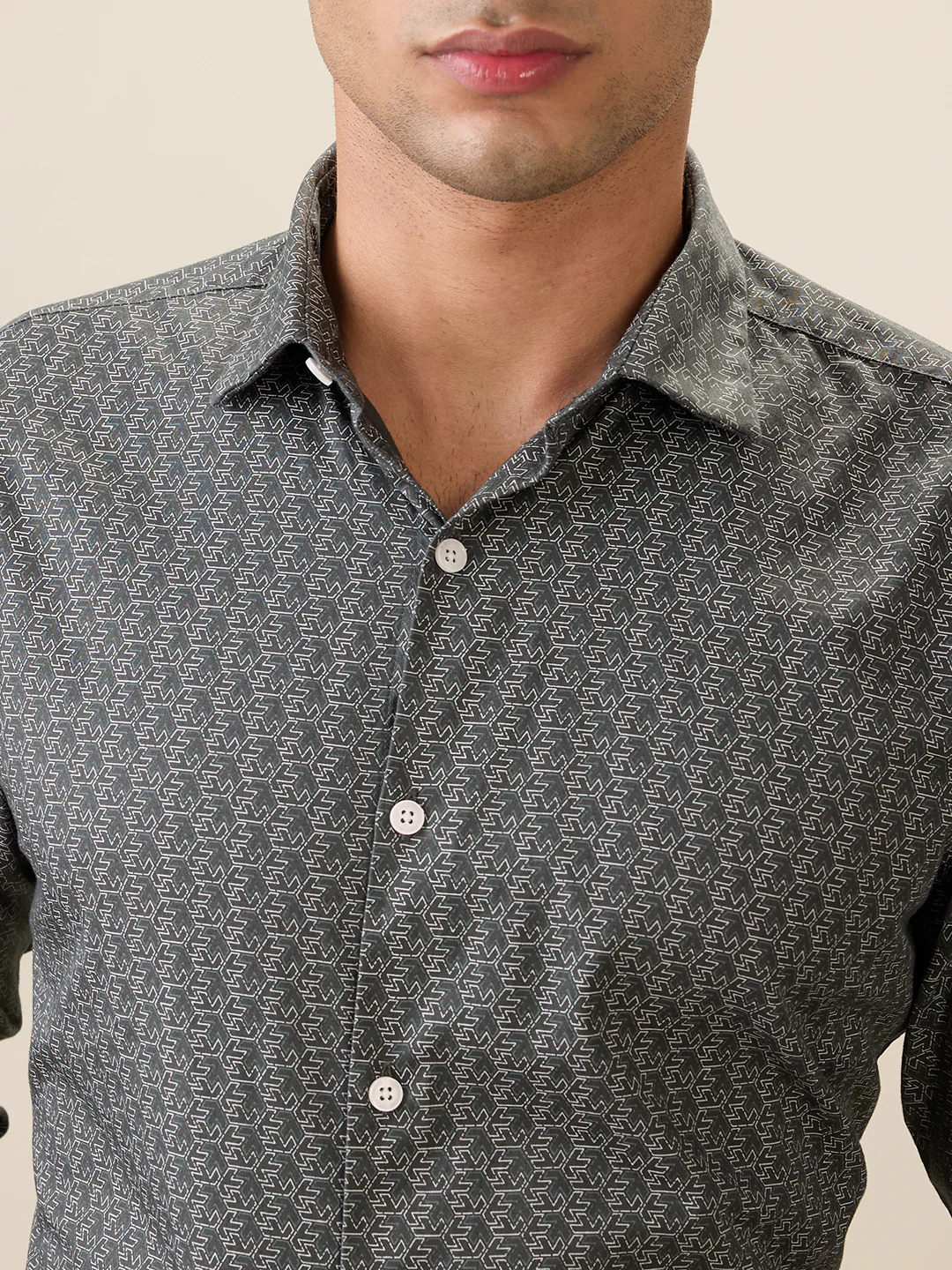 Park Avenue Men Green Print Slim Fit Cotton Shirt - Image 6