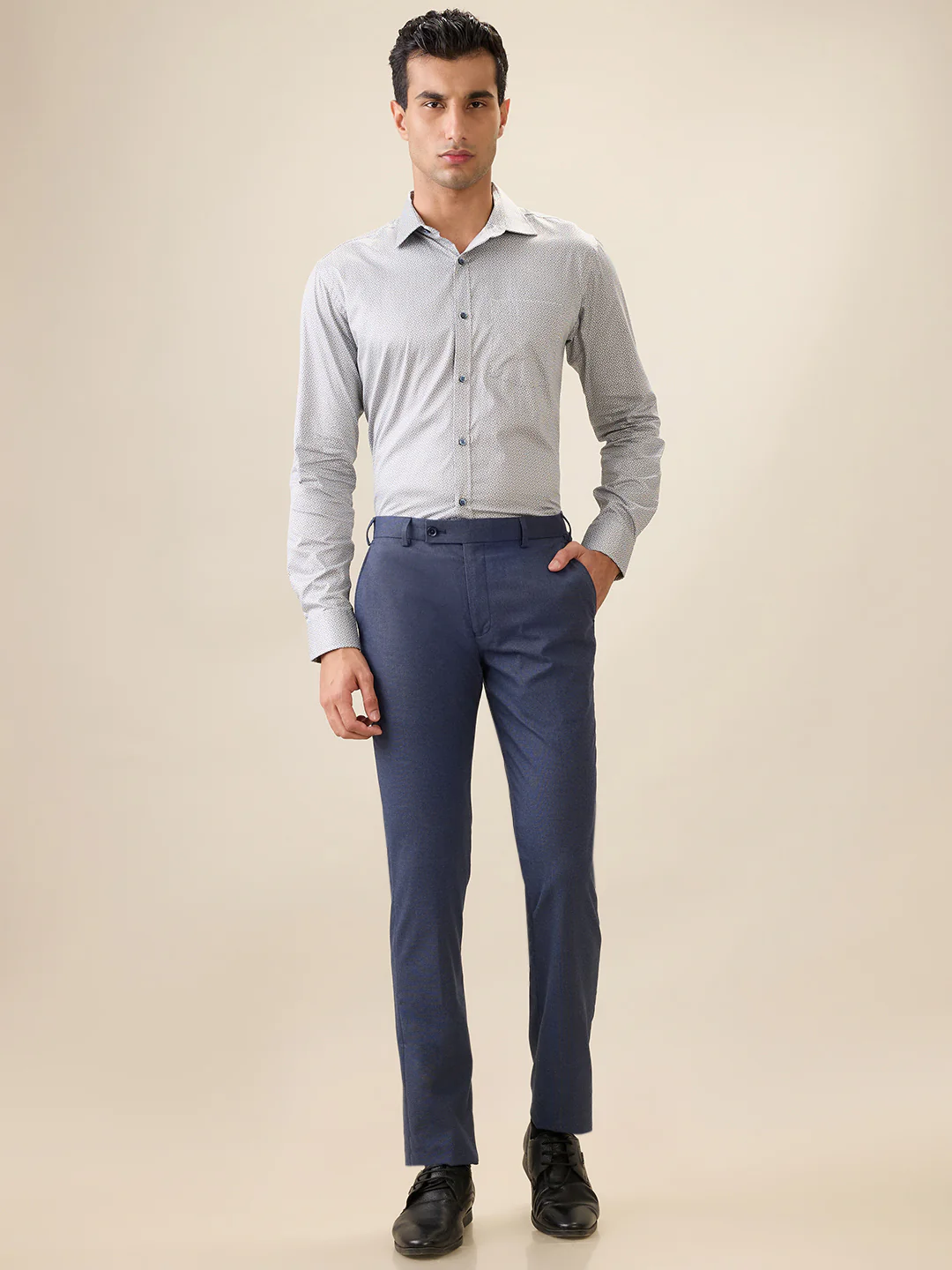 Park Avenue Men Green Printed Slim Fit Cotton Full Sleeve Formal Shirt - Image 5