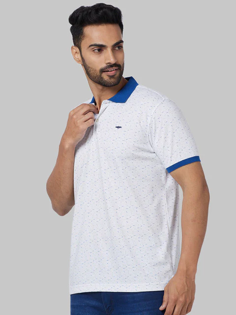 Park Avenue Men Green Slim Fit Printed T-Shirt - Image 3