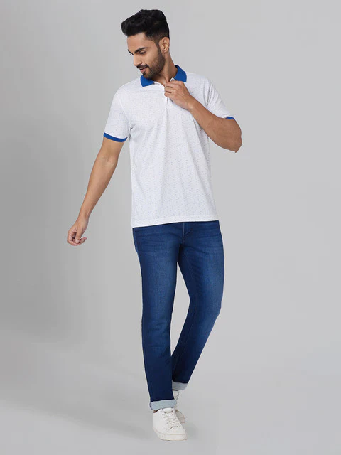 Park Avenue Men Green Slim Fit Printed T-Shirt - Image 5