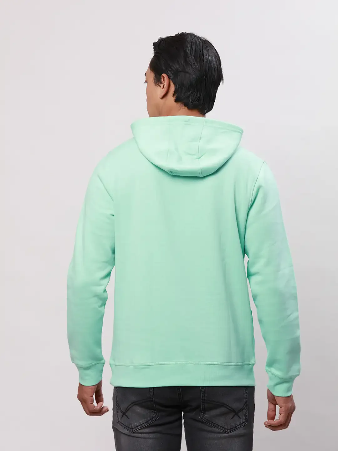 Park Avenue Men Green Solid Slim Fit Cotton Blend Sweatshirts - Image 4