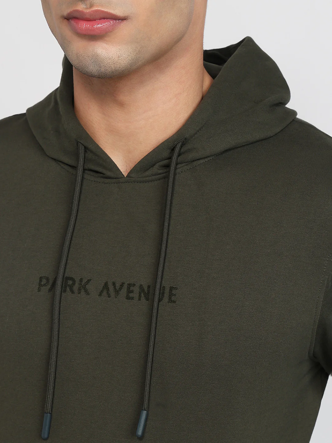 Park Avenue Men Green Solid Slim Fit Cotton Blend Sweatshirt - Image 6