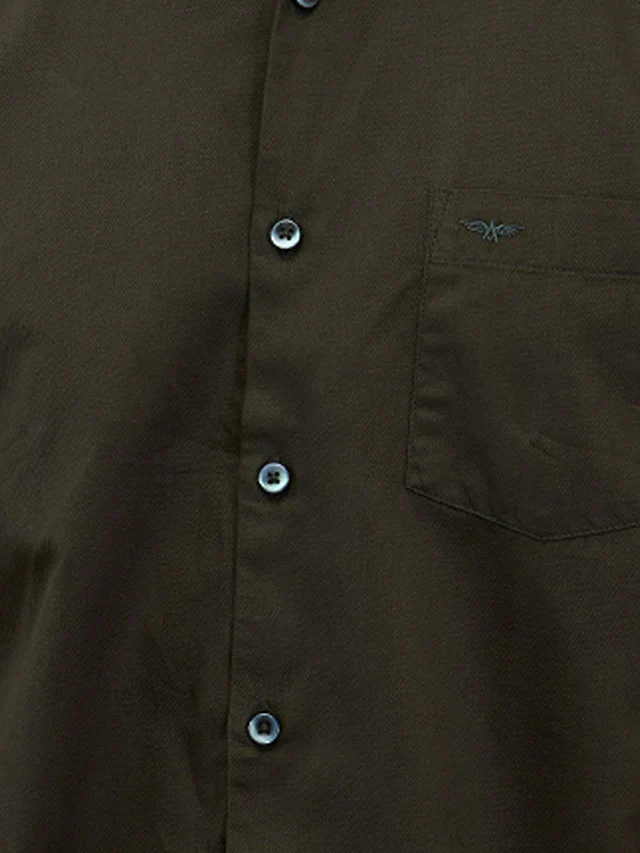 Park Avenue Men Green Solid Slim Fit Cotton Casual Shirt - Image 6