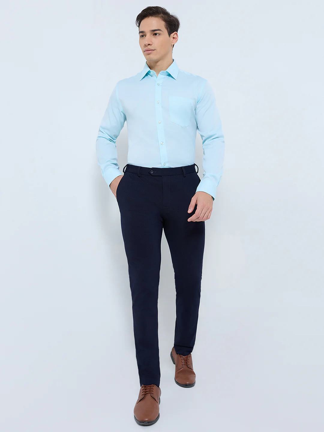 Park Avenue Men Green Structure Regular Fit Cotton Shirt - Image 5
