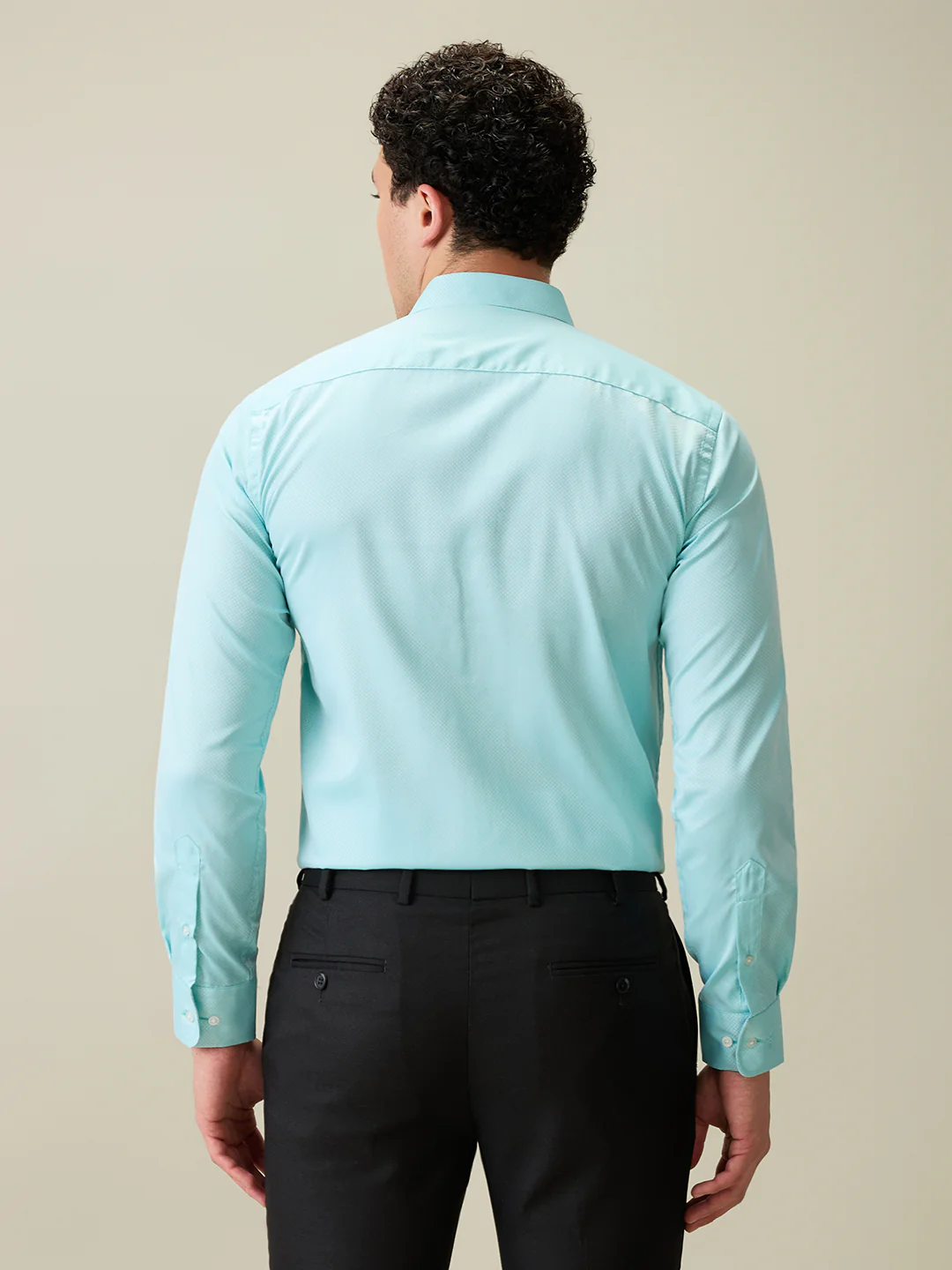 Park Avenue Men Green Structure Slim Fit Cotton Blend Shirt - Image 4