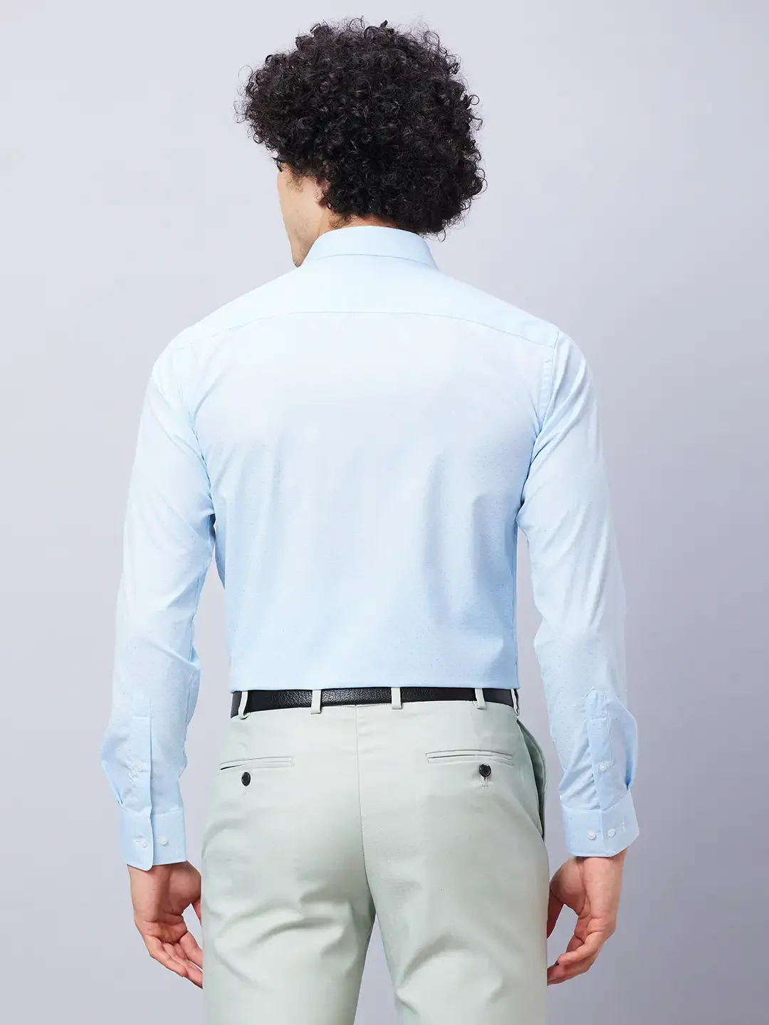 Park Avenue Men Green Structure Slim Fit Cotton Blend Shirts - Image 5