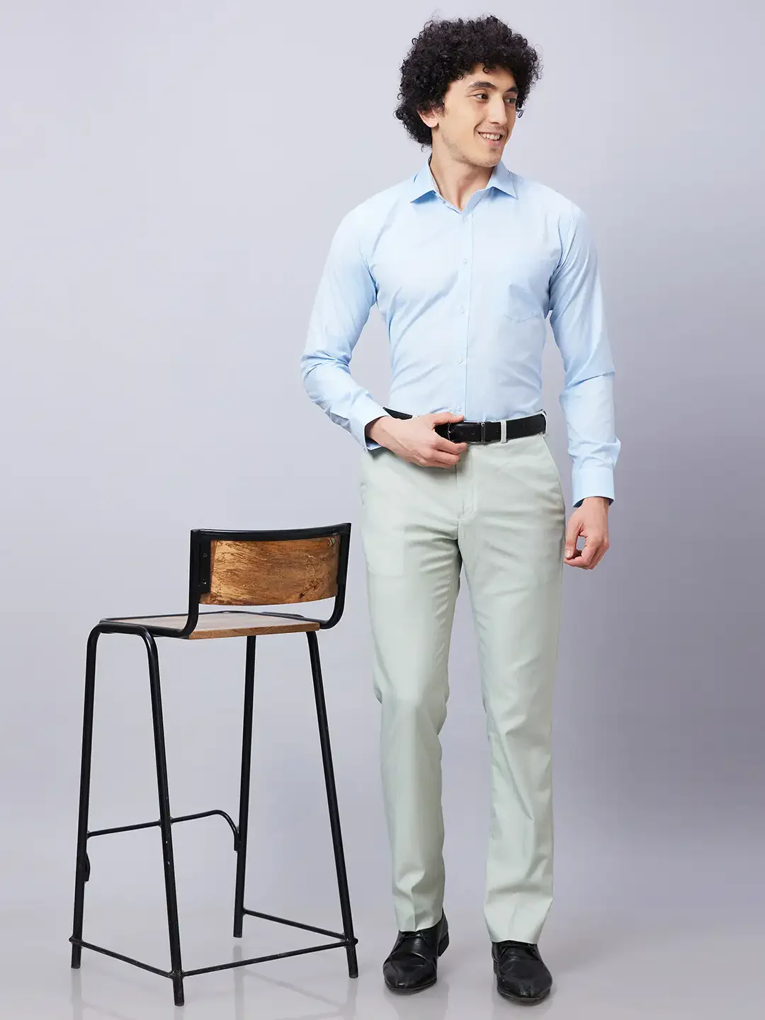 Park Avenue Men Green Structure Slim Fit Cotton Blend Shirts - Image 6
