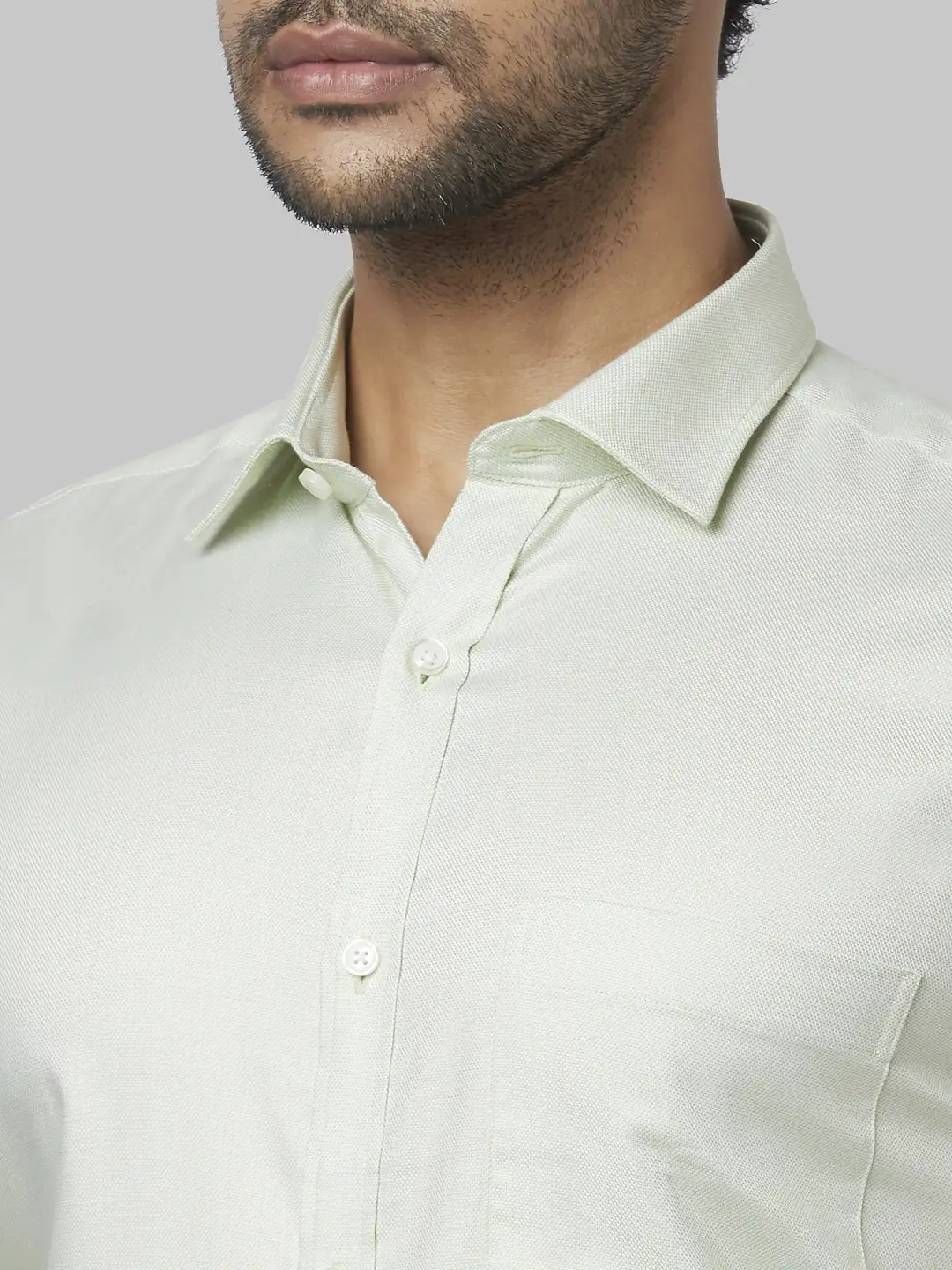 Park Avenue Men Green Structure Slim Fit Cotton Shirt - Image 6