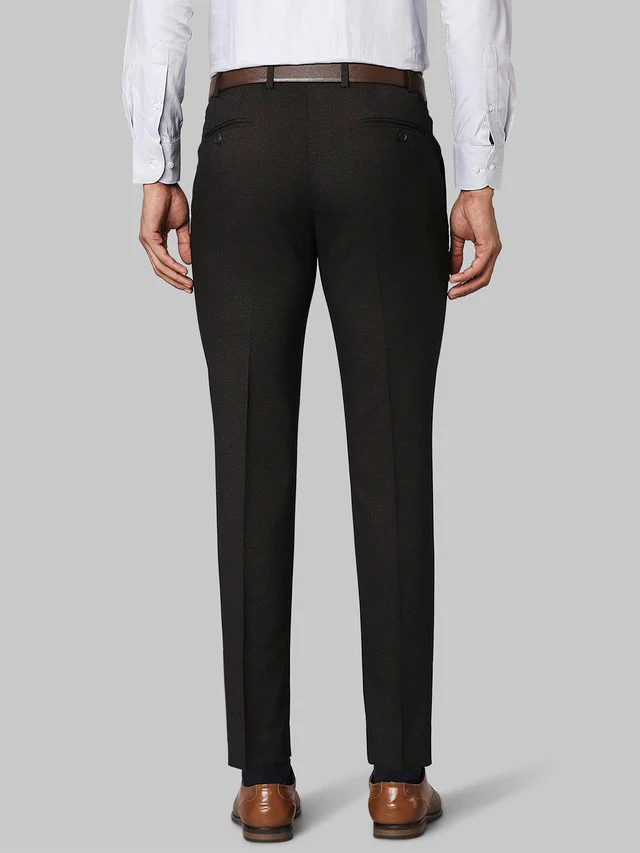 Park Avenue Men Grey Checkered Super Slim Fit Trouser - Image 4