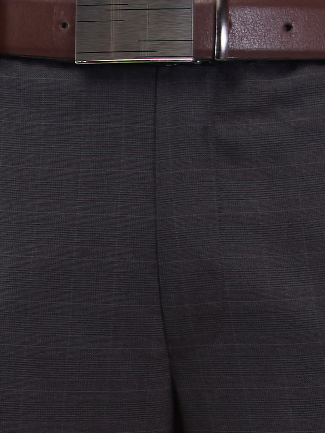 Park Avenue Men Grey Checks Polyester Blend Trouser - Image 6