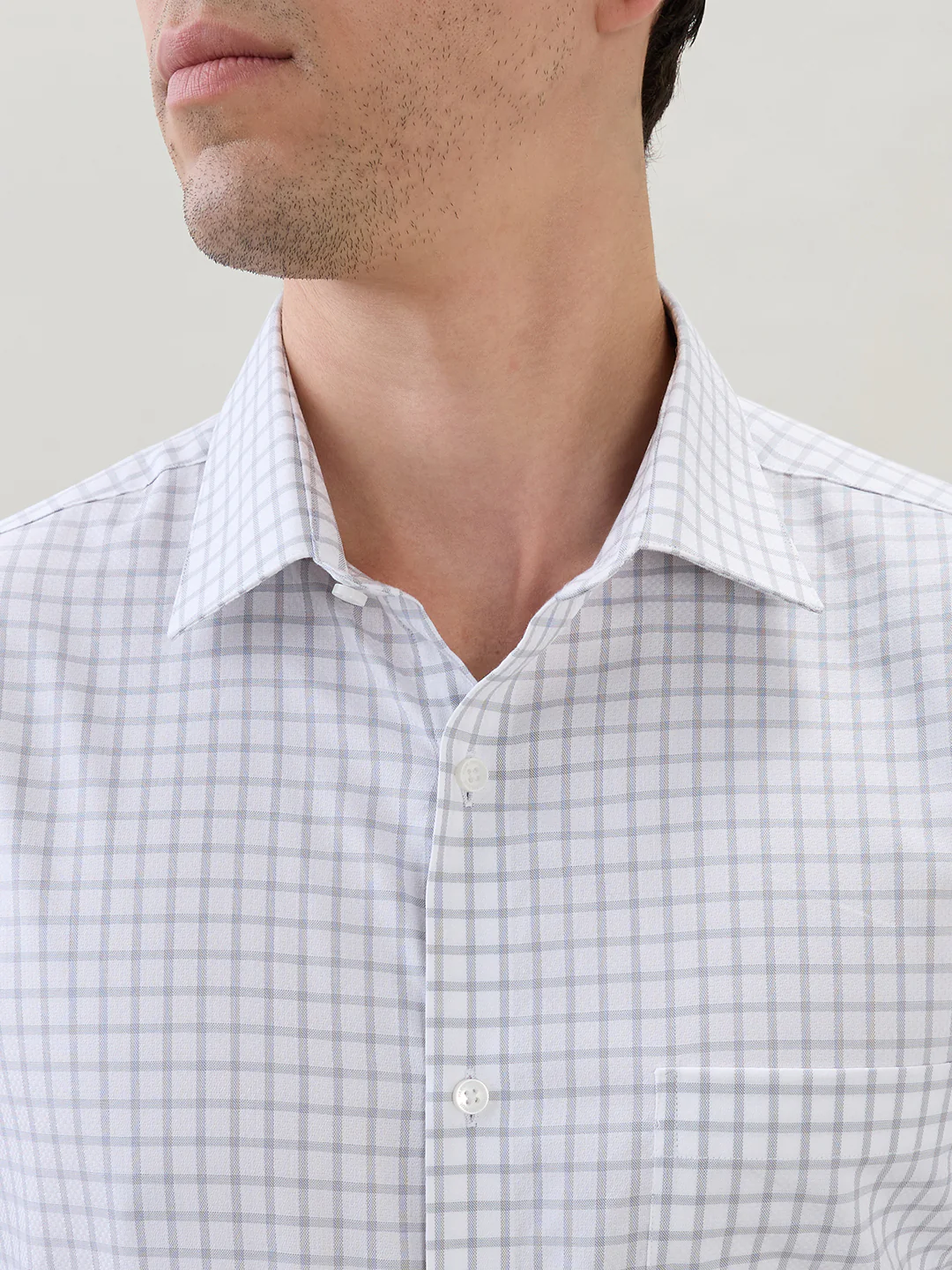 Park Avenue Men Grey Checks Regular Fit Cotton Shirt - Image 6