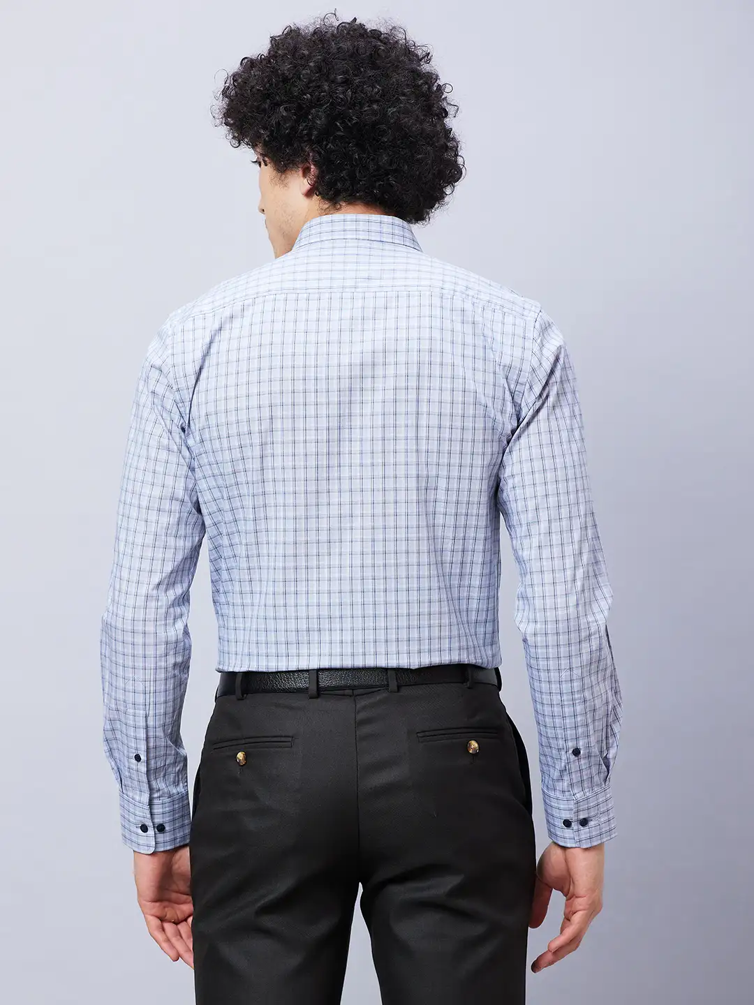 Park Avenue Men Grey Checks Slim Fit Cotton Shirts - Image 5