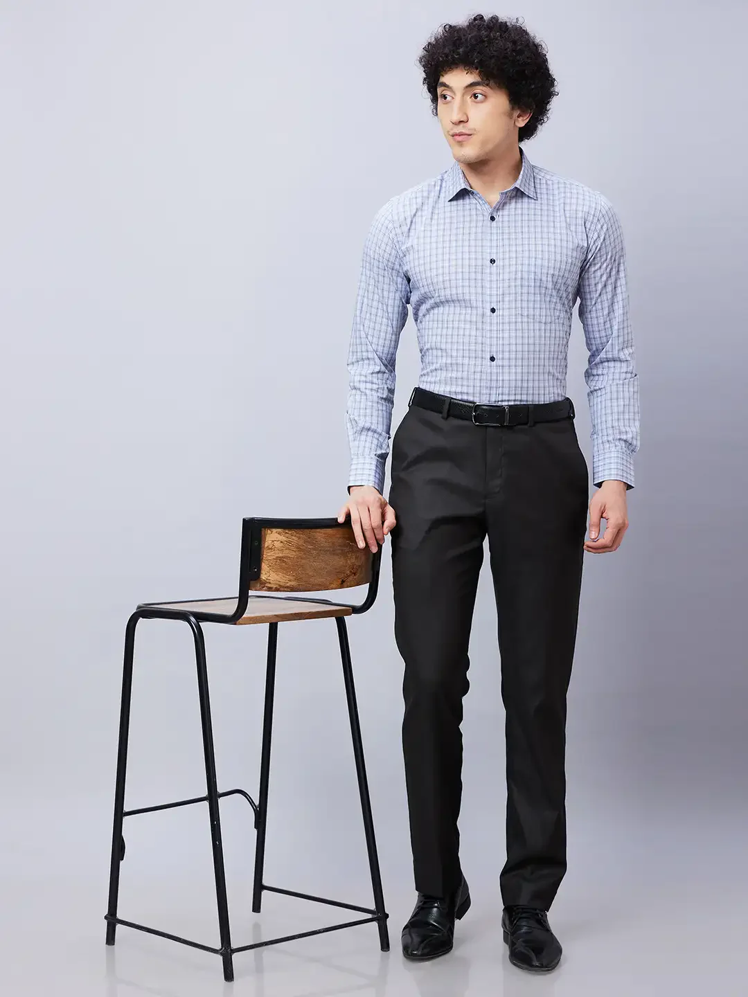 Park Avenue Men Grey Checks Slim Fit Cotton Shirts - Image 6